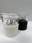 Copo “pra viagem” vidro – café, já que é cedo para vinho