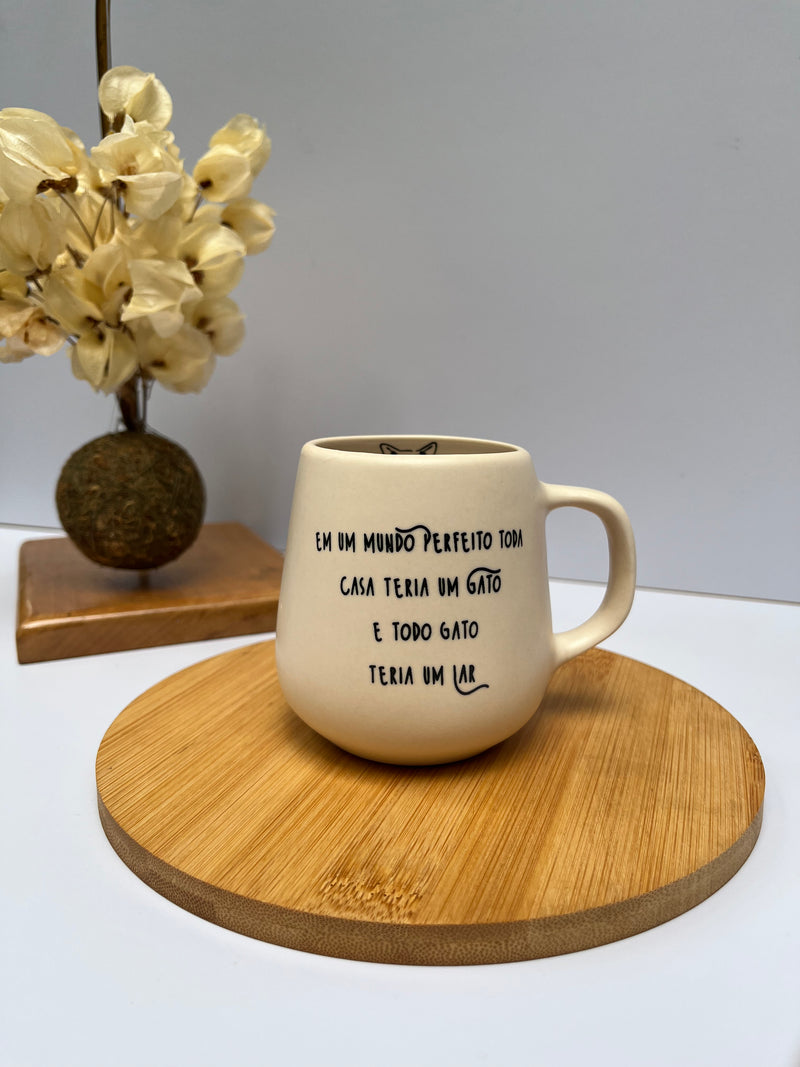 Caneca bolotinha - Em um mundo perfeito - gatinho