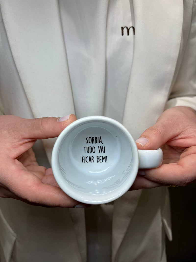 Xícara lovezinho café - Sorria, tudo vai ficar bem