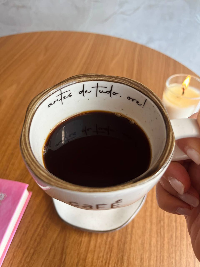 Xícara com Pires Boho - Café com Deus