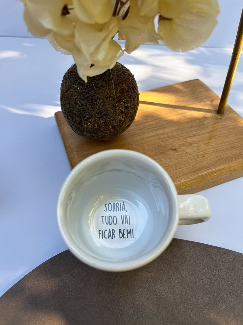 Xícara lovezinho café - Sorria, tudo vai ficar bem