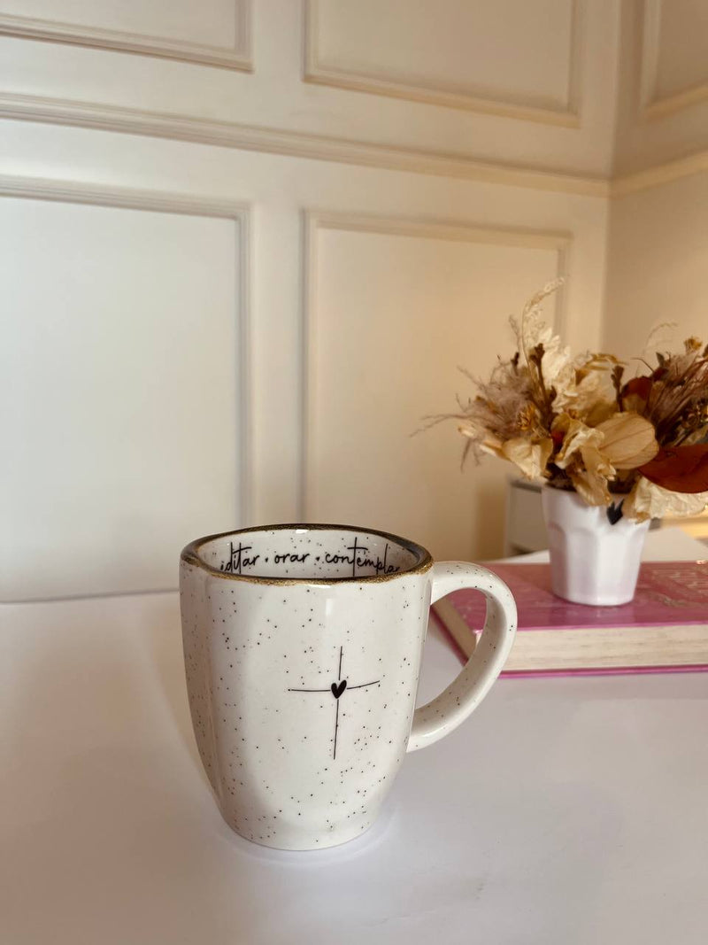 Caneca Boho – ler, meditar, orar e contemplar